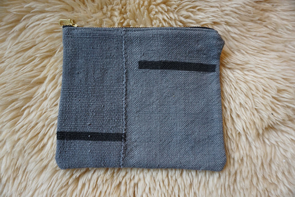Zippered Pouch made from African Mudcloth - #303