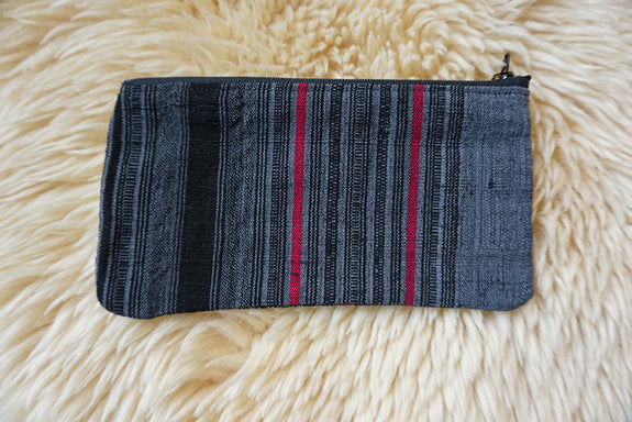 Zippered Pouch made from Hmong Textile - #329