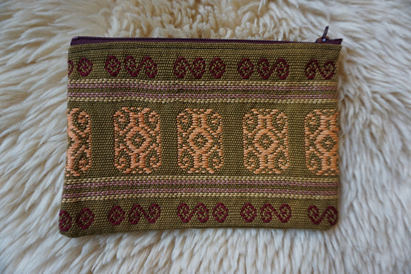 Zippered Pouch made from Mexican Textile - #328