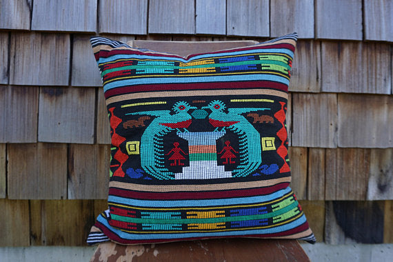 Quetzal - Vintage Guatemalan Textile Pillow