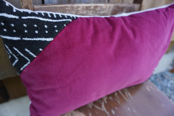 Sybil - African Mudcloth + Velvet Pillow
