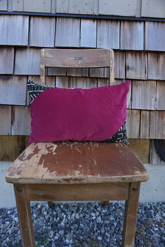 Sybil - African Mudcloth + Velvet Pillow