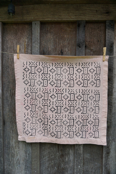Naturally Dyed + Blockprinted Set/2 Napkins - Light Pink