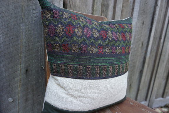 Junie - Vintage Silk from Laos Pillow