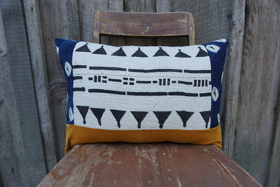 Cosmo - African Mudcloth and Vintage Indigo Pillow