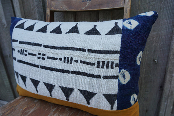Cosmo - African Mudcloth and Vintage Indigo Pillow