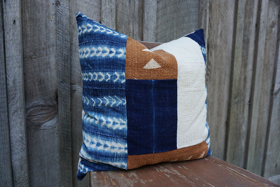 Orion - Mudcloth and Vintage African Indigo Pillow