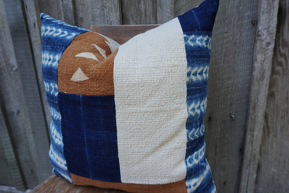 Orion - Mudcloth and Vintage African Indigo Pillow