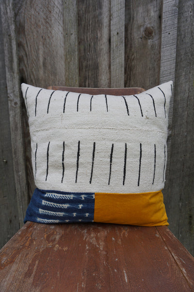 Lucian - African Mudcloth and Vintage Indigo Pillow
