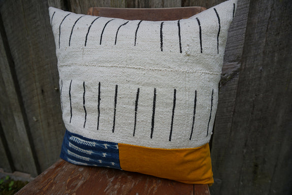 Lucian - African Mudcloth and Vintage Indigo Pillow