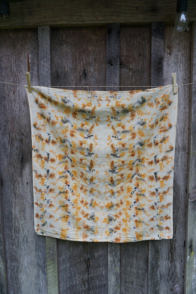 Naturally Dyed Organic Cotton Bandana - Orange/Purple