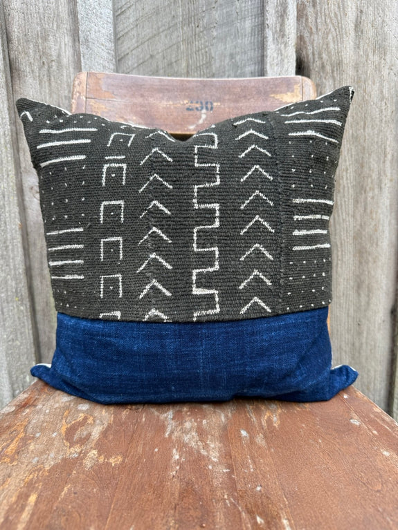 Falyn - African Mudcloth and Indigo Pillow