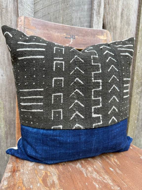 Falyn - African Mudcloth and Indigo Pillow