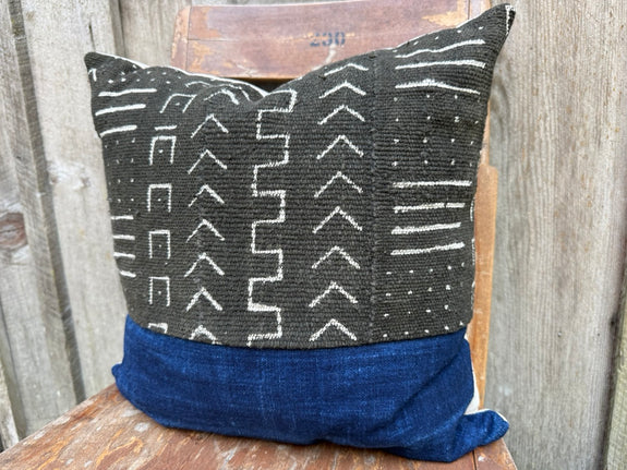 Falyn - African Mudcloth and Indigo Pillow