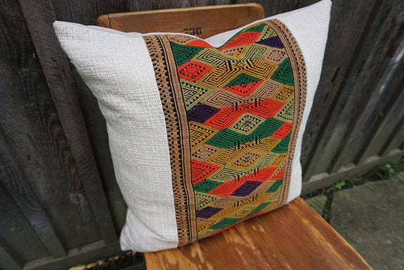 Rosalind - Vintage Laotian Silk Textile Pillow