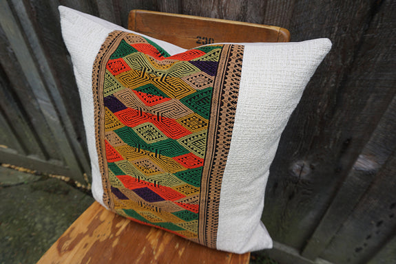 Rosalind - Vintage Laotian Silk Textile Pillow