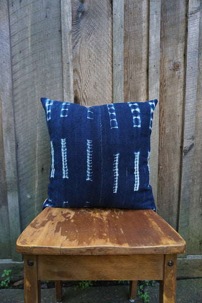 Blossom - Vintage African Indigo Pillow