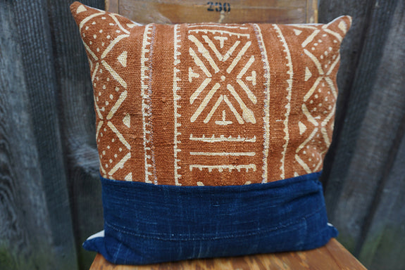 Shannon - African Mudcloth and Vintage Indigo Pillow