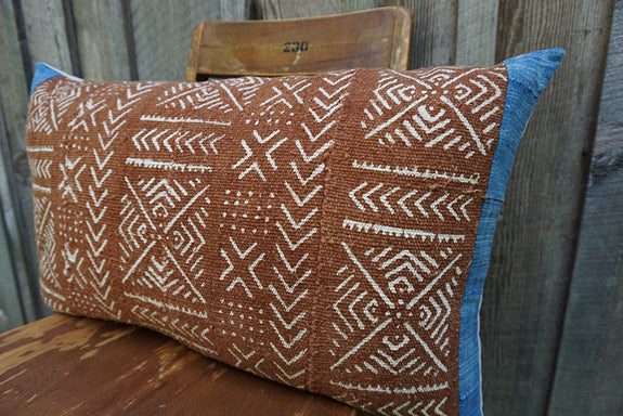 Asha - African Mudcloth with Vintage Indigo Pillow