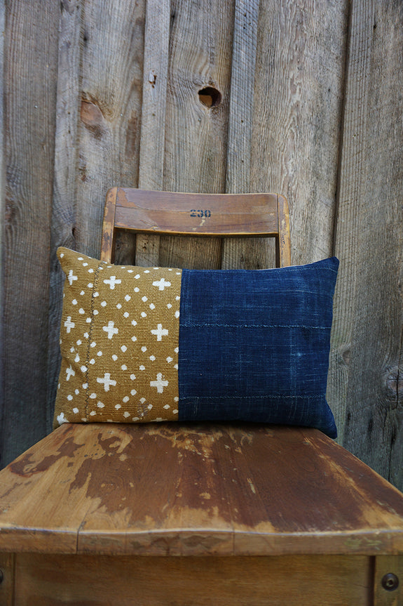 Karla - African Mudcloth and Vintage Indigo Pillow