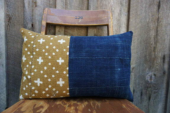 Karla - African Mudcloth and Vintage Indigo Pillow