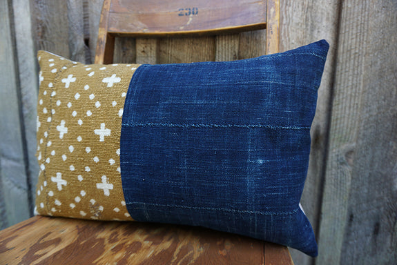 Karla - African Mudcloth and Vintage Indigo Pillow