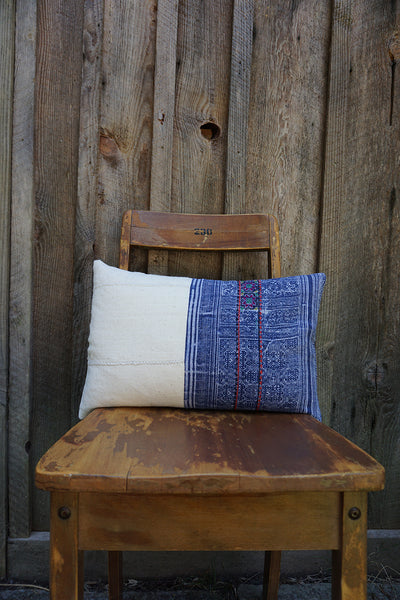 Janalee - Hmong Batik Textile with African Cotton Pillow