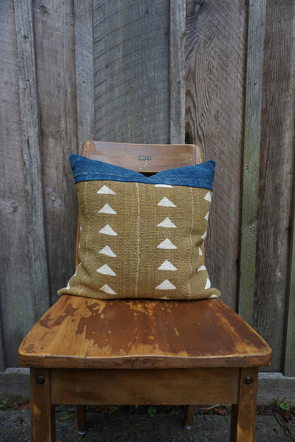 Glenna - African Mudcloth and Vintage Indigo Pillow