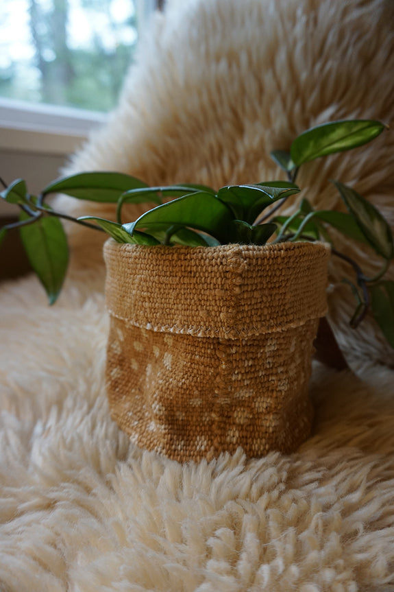 Mustard Mudcloth Plant Holder