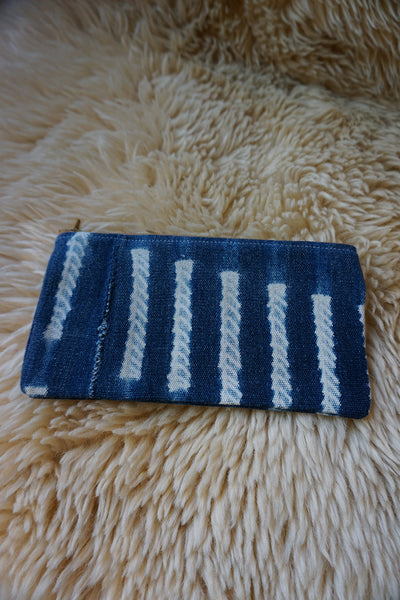 Zippered Pouch made from Vintage African Indigo - #234