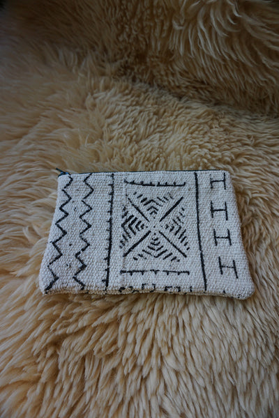 Zippered Pouch made from African Mudcloth - #241