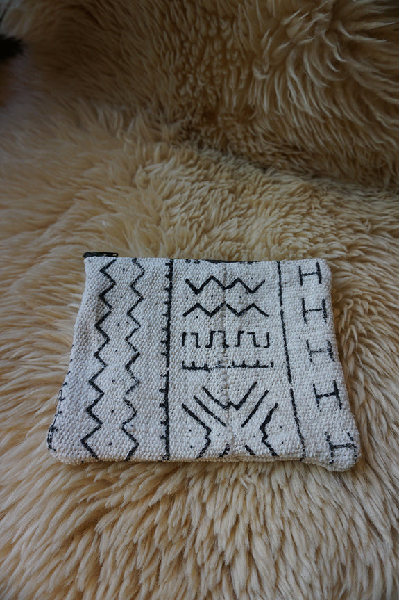 Zippered Pouch made from African Mudcloth - #213
