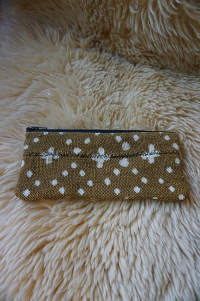 Zippered Pouch made from African Mudcloth - #209