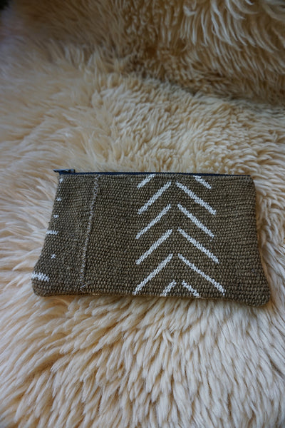 Zippered Pouch made from African Mudcloth - #218