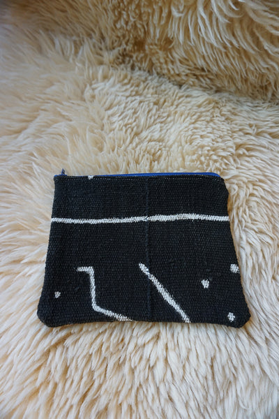 Zippered Pouch made from African Mudcloth - #179