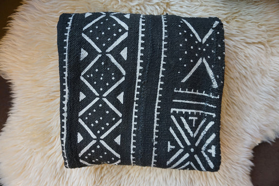 African Mudcloth Baby Blanket - Black