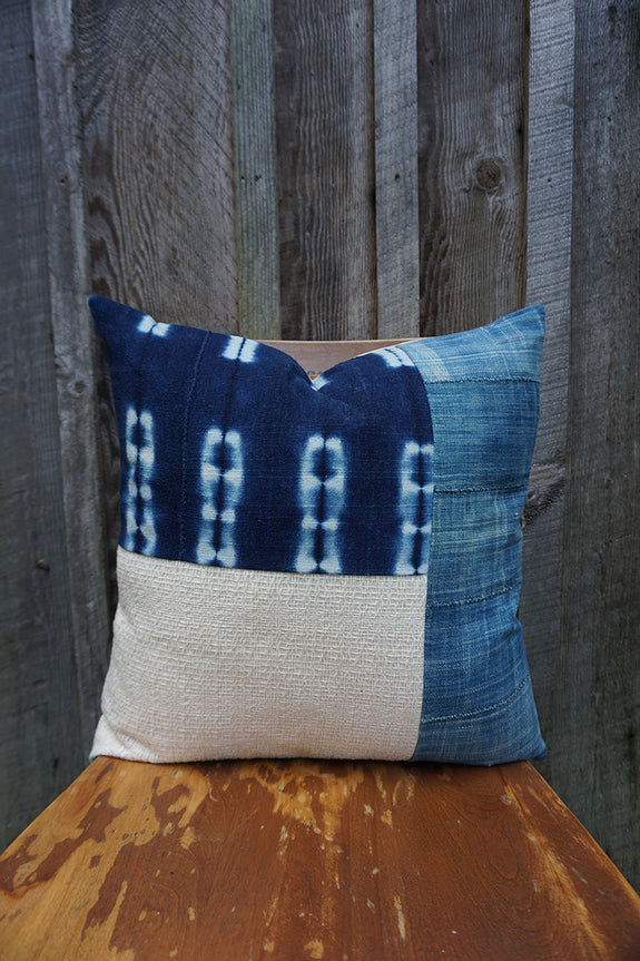 Opal - Vintage African Indigo Pillow