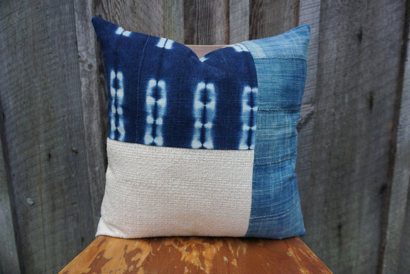 Opal - Vintage African Indigo Pillow