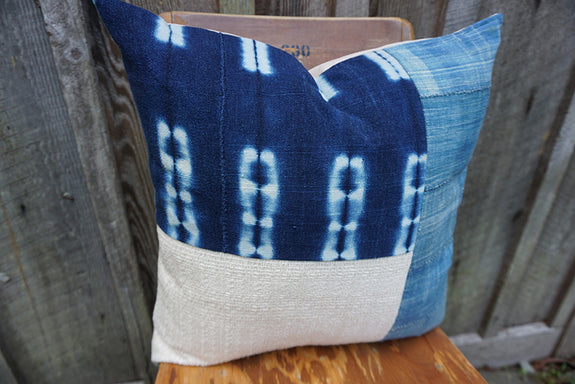 Opal - Vintage African Indigo Pillow