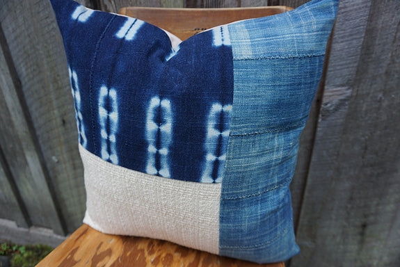 Opal - Vintage African Indigo Pillow