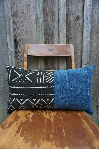 Emani - African Mudcloth and Vintage Indigo Pillow