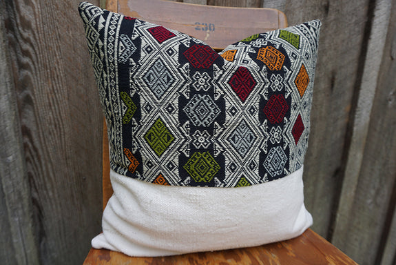 Everly - Vintage Laotian Silk Textile Pillow