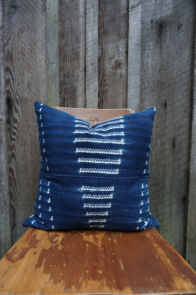 Eden - Vintage African Indigo Pillow