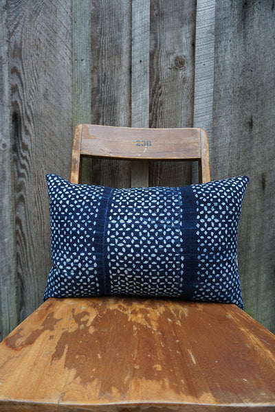 Fleur - Vintage African Indigo Pillow