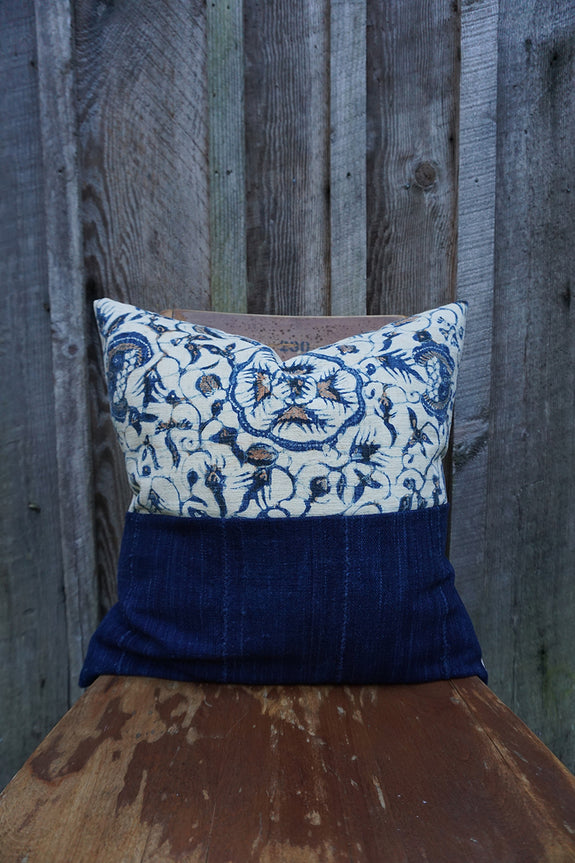 Effie - Indonesian Batik with African Indigo Pillow