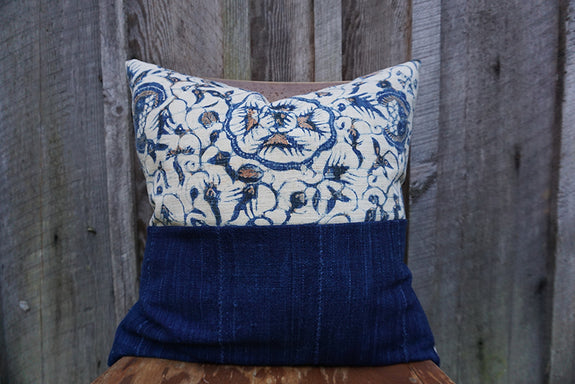 Effie - Indonesian Batik with African Indigo Pillow