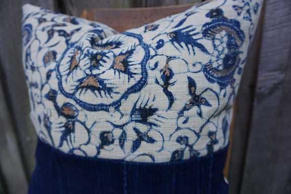 Effie - Indonesian Batik with African Indigo Pillow