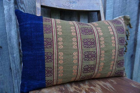 Sicily - Oaxacan Textile and Vintage African Indigo Pillow