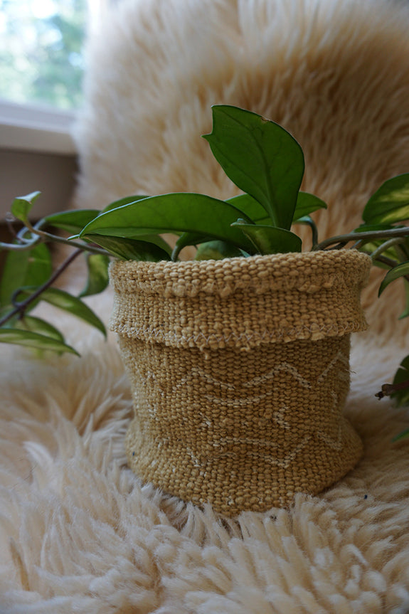 Mustard Mudcloth Plant Holder