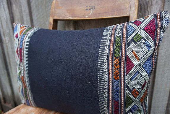 Stasia - Vintage Laotian Silk Textile Pillow